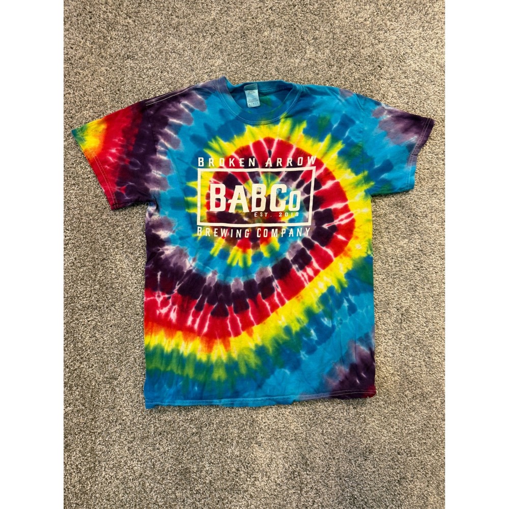 Brewing Company T-Shirt Mens M Multi Broken Arrow Tie Dye Graphic BABCO